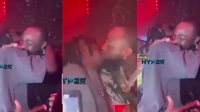 “Is Davido a gay?” – Reactions as Davido and Stonebwoy was seen kissing passionately in a night club (Video)